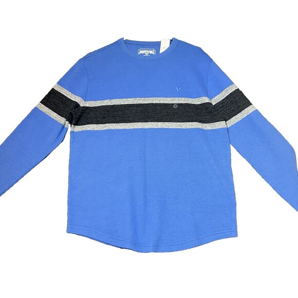 American Eagle Outfitters Sweater Mens Size Medium Blue Color Bock Crew Neck New - Picture 1 of 12